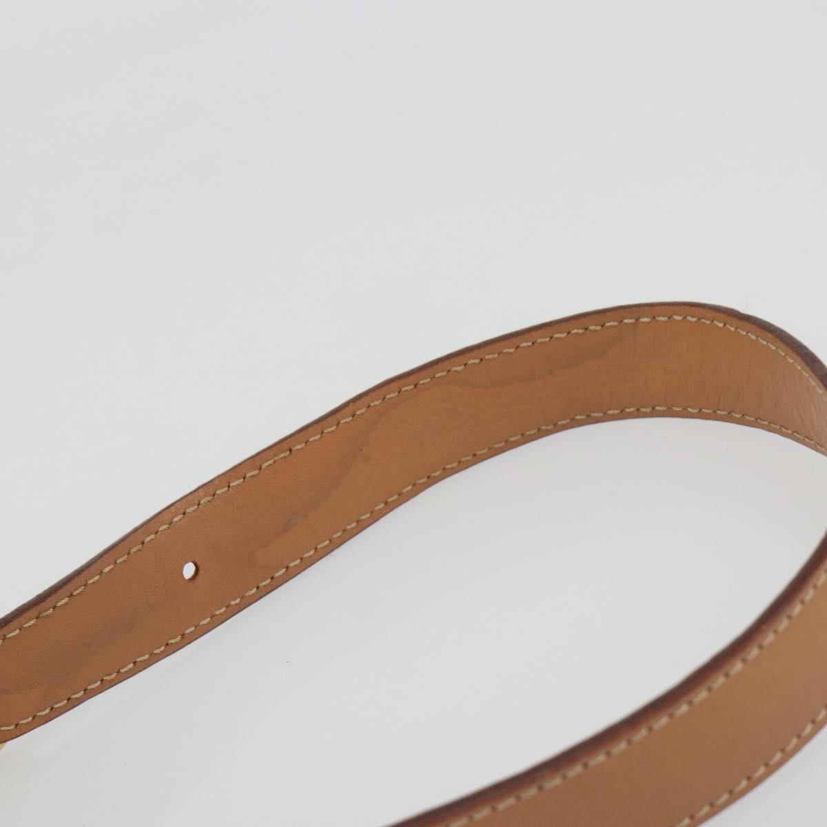 CELINE Macadam Canvas Shoulder Bag PVC Beige Gold Auth 188375A