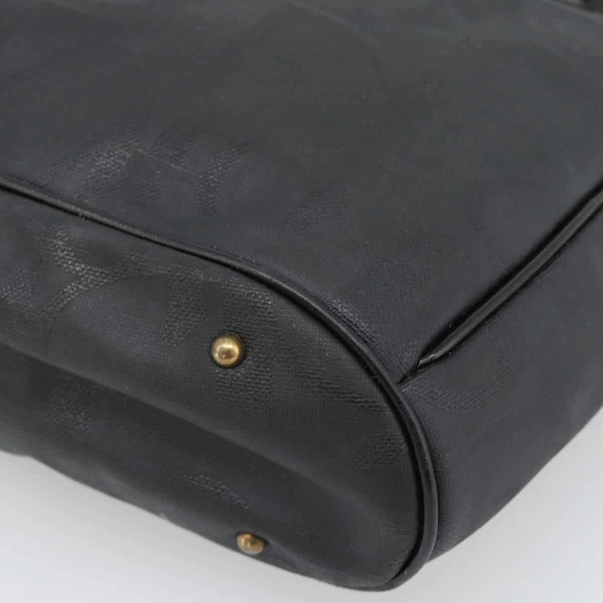 Christian Dior Trotter Canvas Hand Bag PVC Black Gold Auth 188382