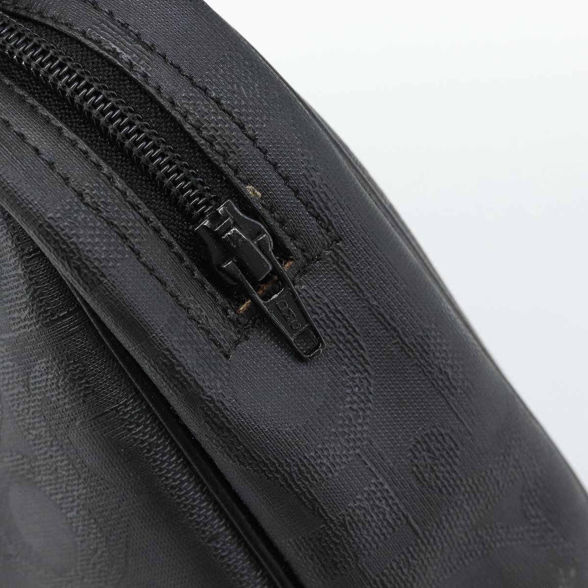 Christian Dior Trotter Canvas Hand Bag PVC Black Gold Auth 188382