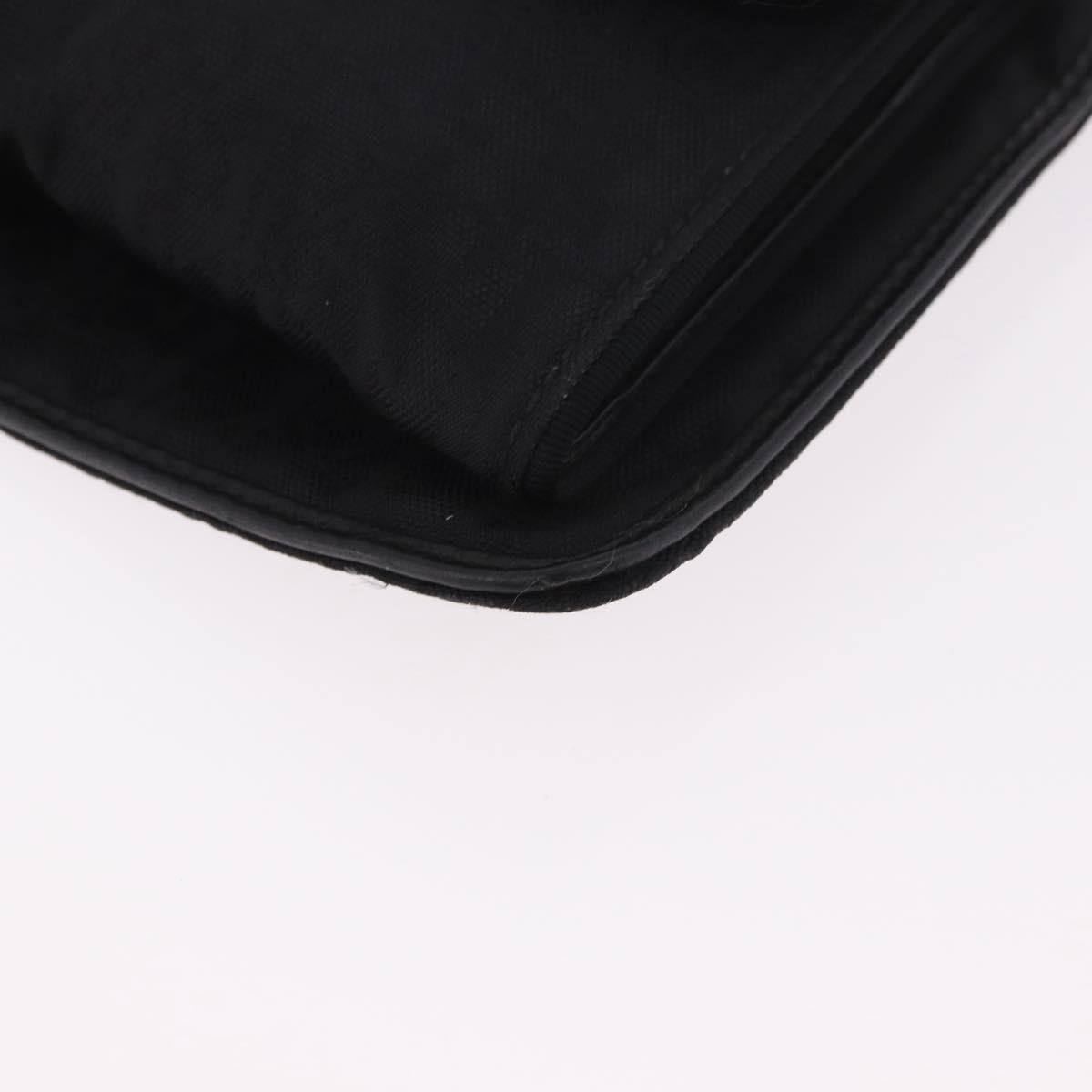 Christian Dior Trotter Canvas Waist Bag Black Silver Auth 188383V