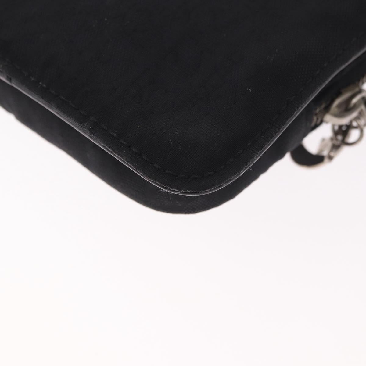 Christian Dior Trotter Canvas Waist Bag Black Silver Auth 188383V