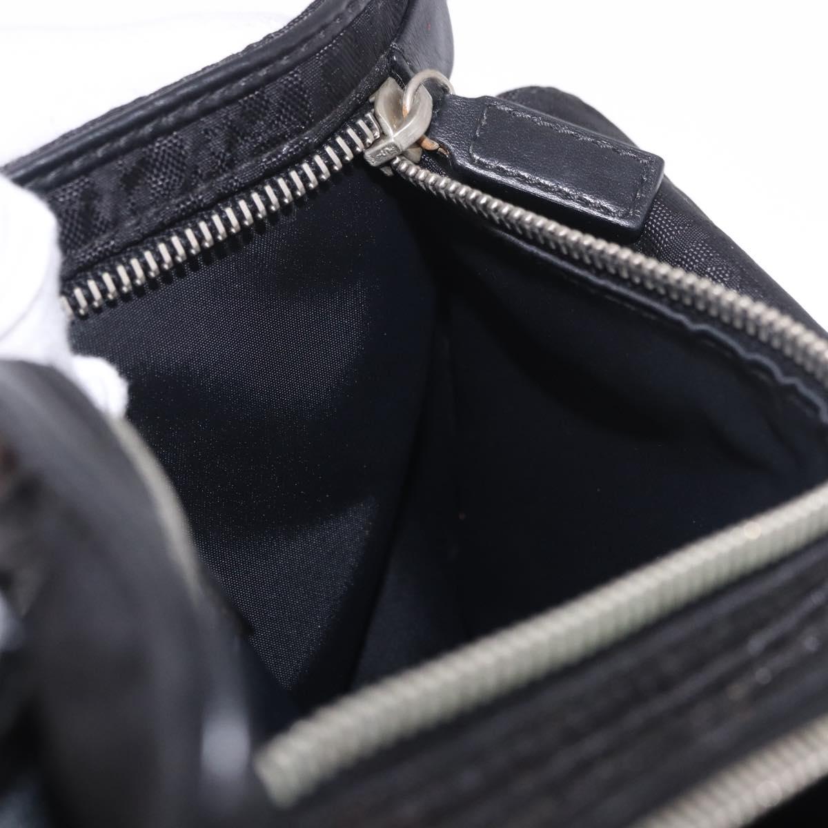 Christian Dior Trotter Canvas Waist Bag Black Silver Auth 188383V