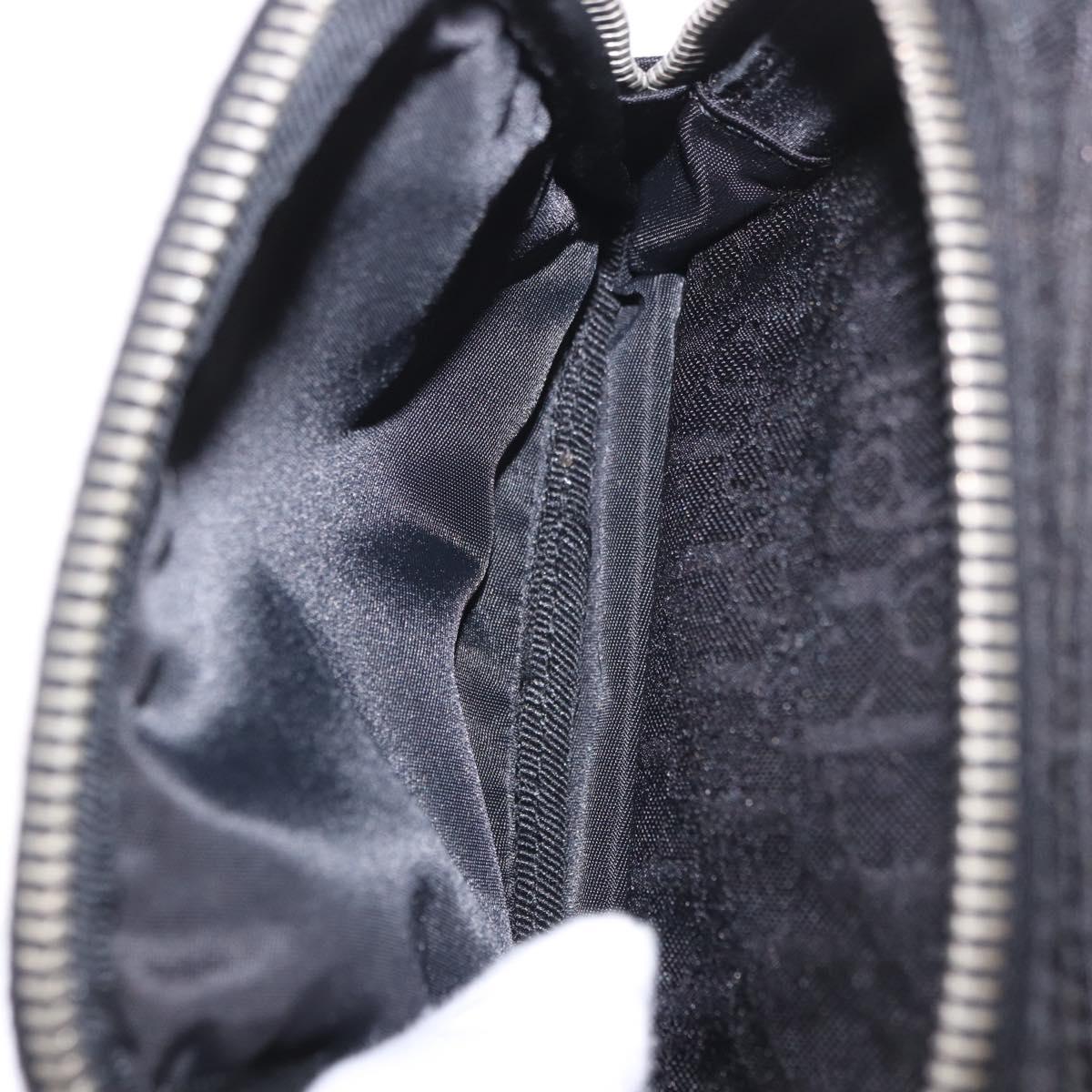 Christian Dior Trotter Canvas Waist Bag Black Silver Auth 188383V