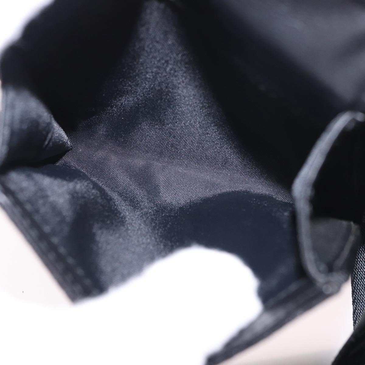 Christian Dior Trotter Canvas Waist Bag Black Silver Auth 188383V