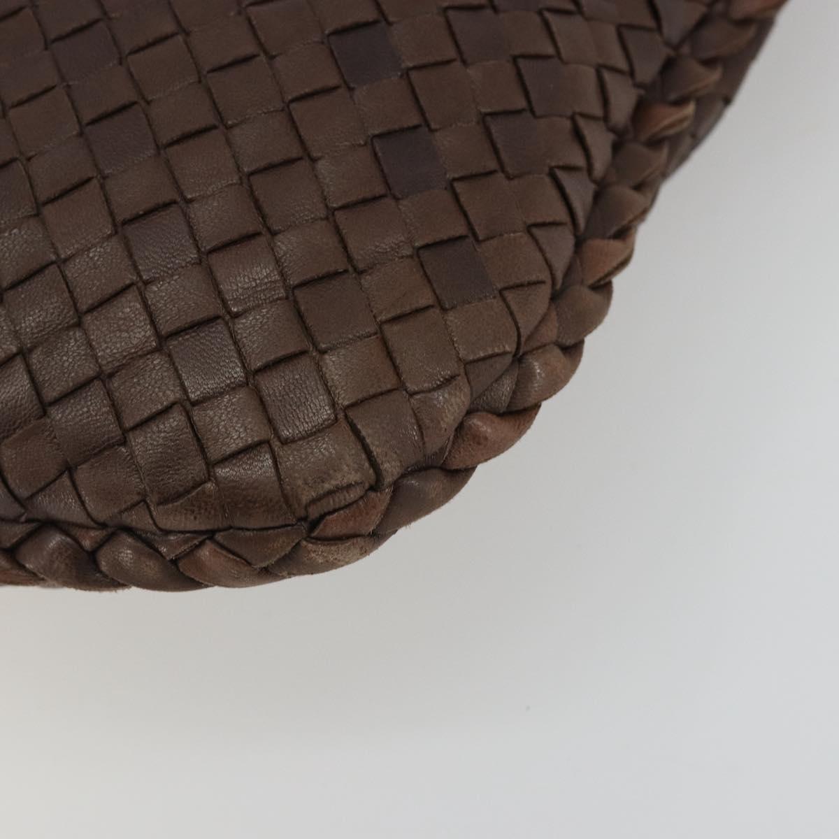 BOTTEGA VENETA INTRECCIATO Shoulder Bag Leather Brown Gold 115653 Auth 188387SAV