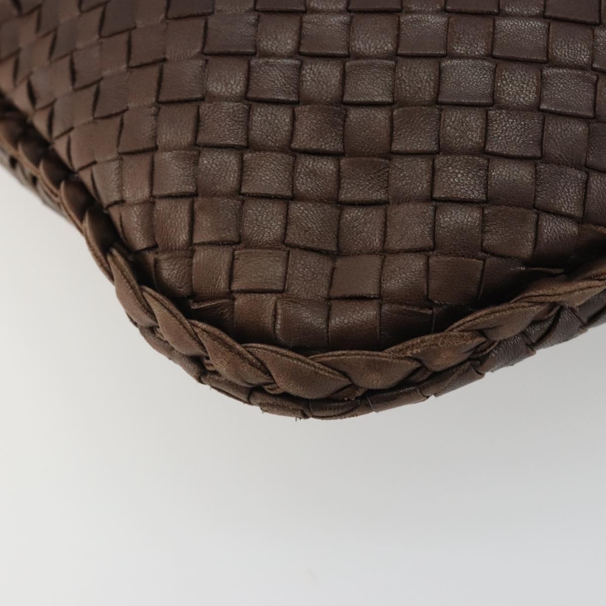 BOTTEGA VENETA INTRECCIATO Shoulder Bag Leather Brown Gold 115653 Auth 188387SAV