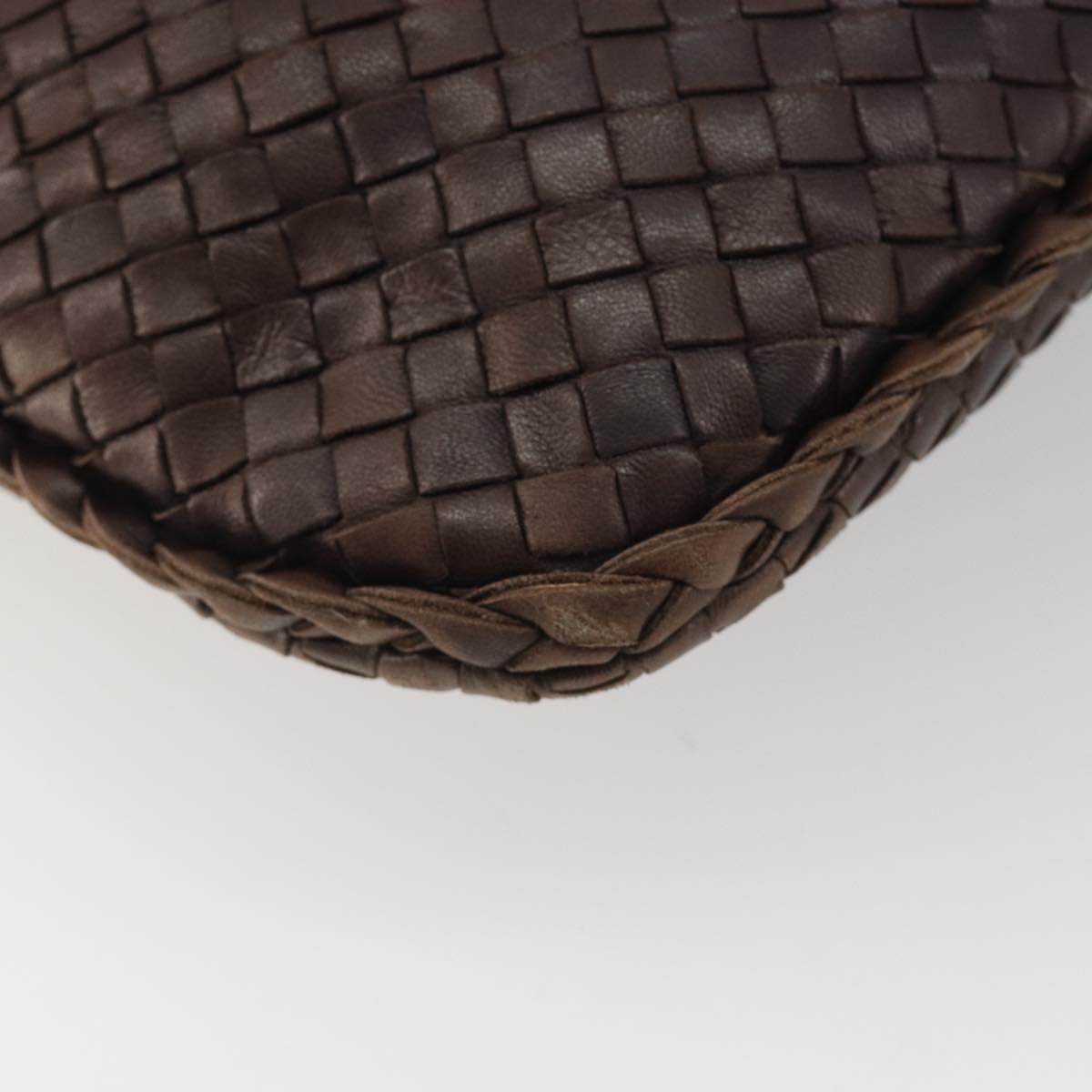 BOTTEGA VENETA INTRECCIATO Shoulder Bag Leather Brown Gold 115653 Auth 188387SAV