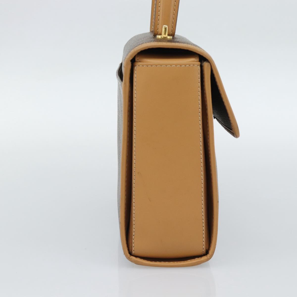 CELINE Macadam Canvas Hand Bag PVC Leather Brown Gold Auth 188393A