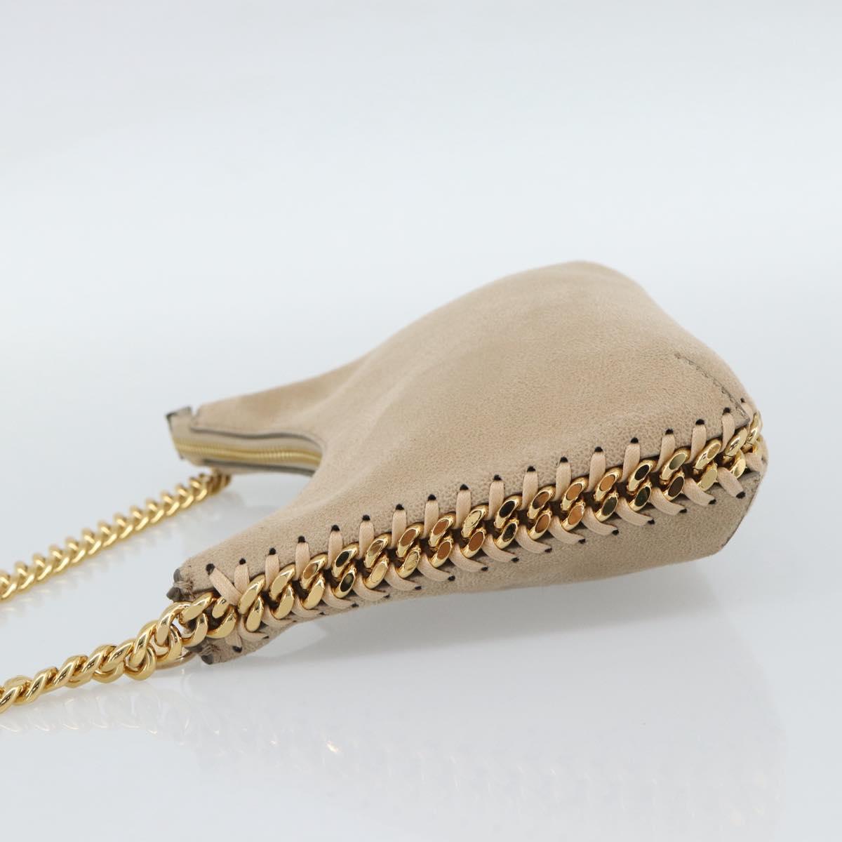 Stella MacCartney Chain Falabella Hand Bag polyester Beige Gold Auth 188397A