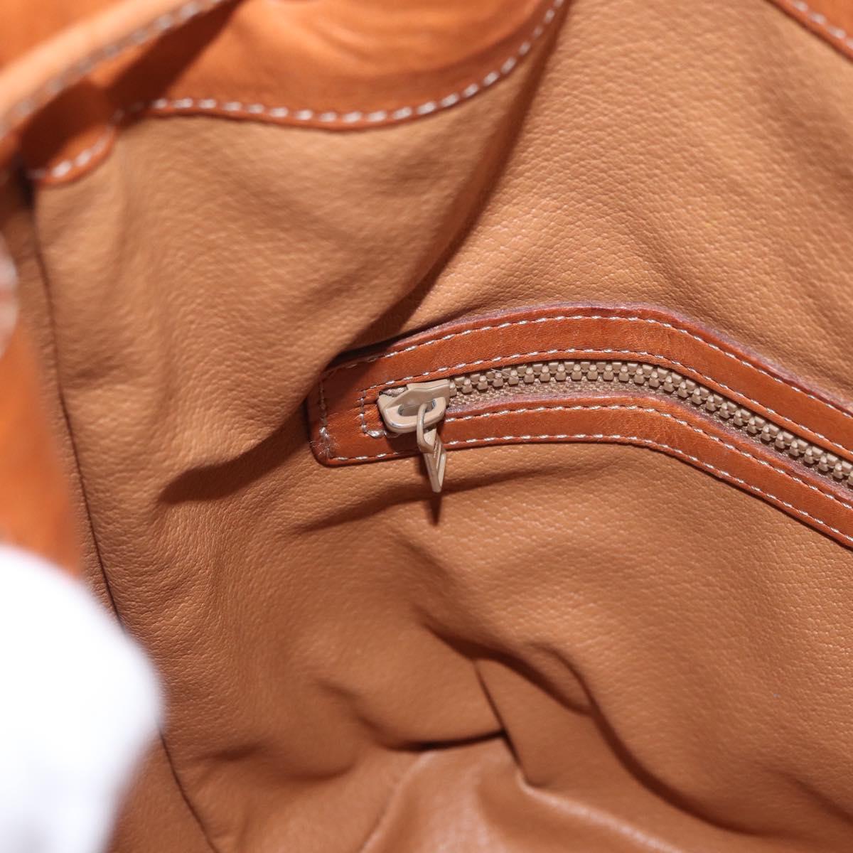 CELINE Macadam Canvas Shoulder Bag PVC Beige Gold Auth 188399