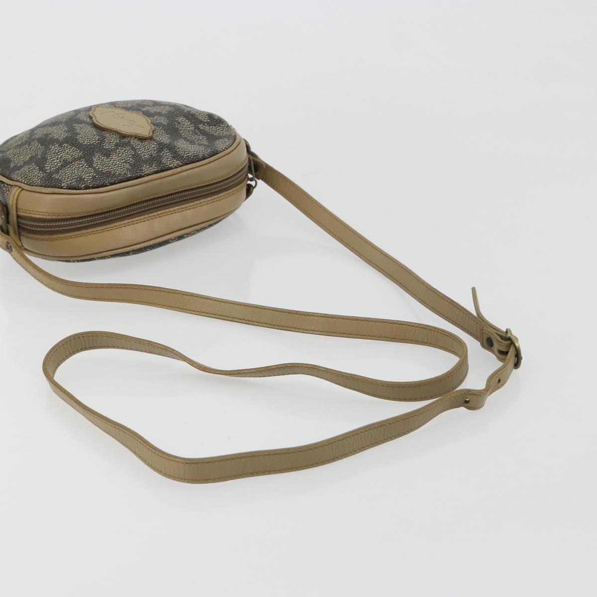 SAINT LAURENT Shoulder Bag PVC Brown Gold Auth 188404