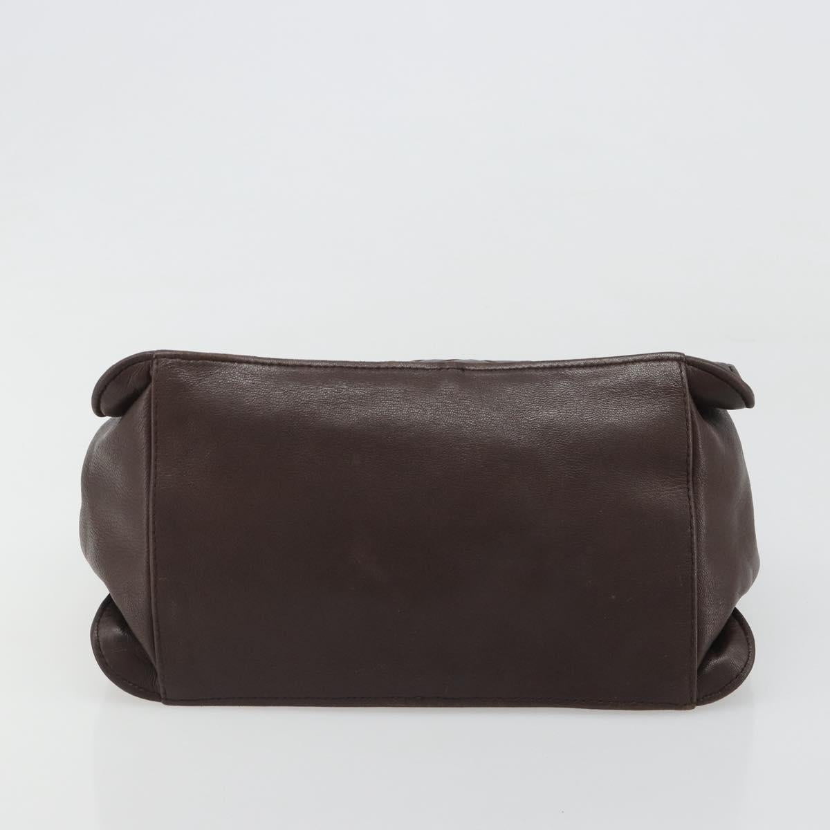 BOTTEGA VENETA INTRECCIATO Shoulder Bag Leather Brown Gold Auth 188405SAV