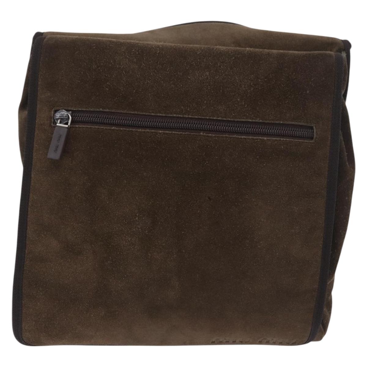 Miu Miu Shoulder Bag Suede Brown Auth 188406