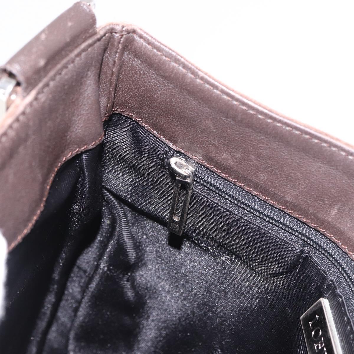 LOEWE Anagram Shoulder Bag Suede Brown Silver Auth 188410A