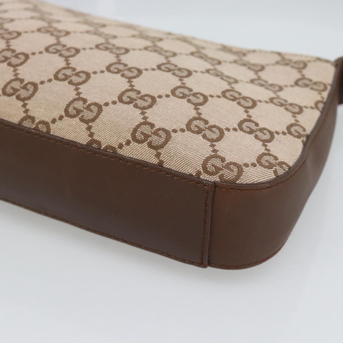 GUCCI GG Canvas Hand Bag Beige Gold 001 4285 Auth 188411A