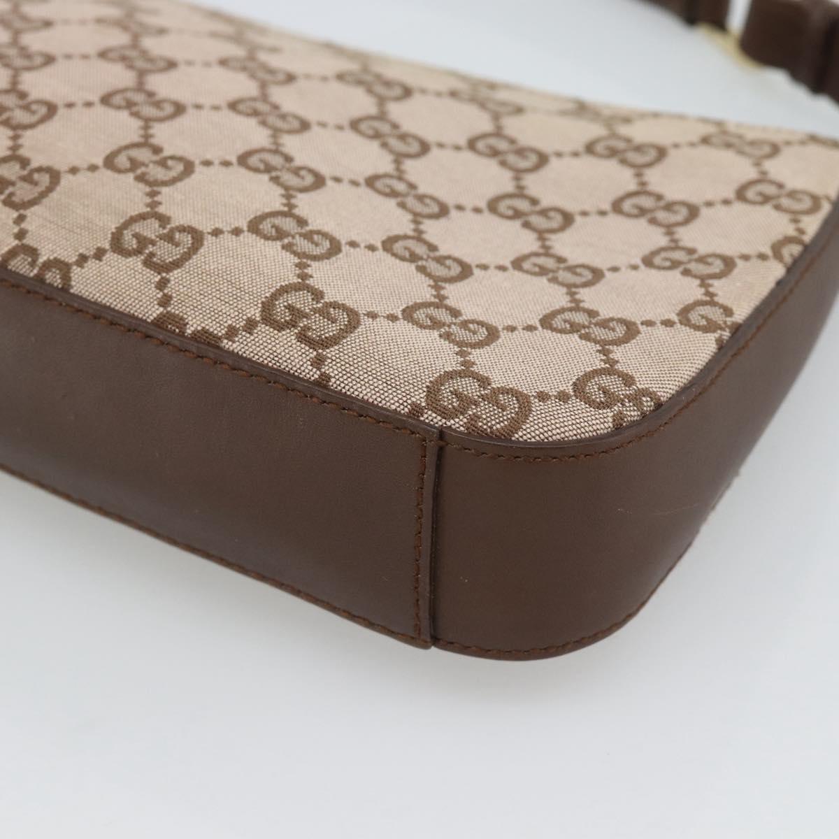 GUCCI GG Canvas Hand Bag Beige Gold 001 4285 Auth 188411A