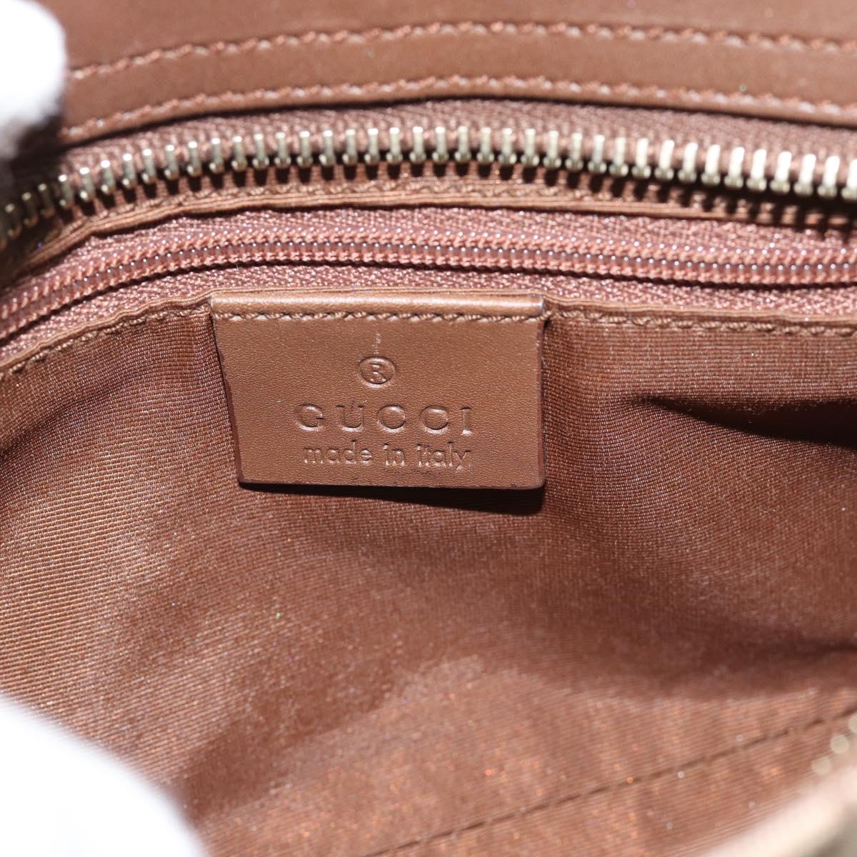 GUCCI GG Canvas Hand Bag Beige Gold 001 4285 Auth 188411A