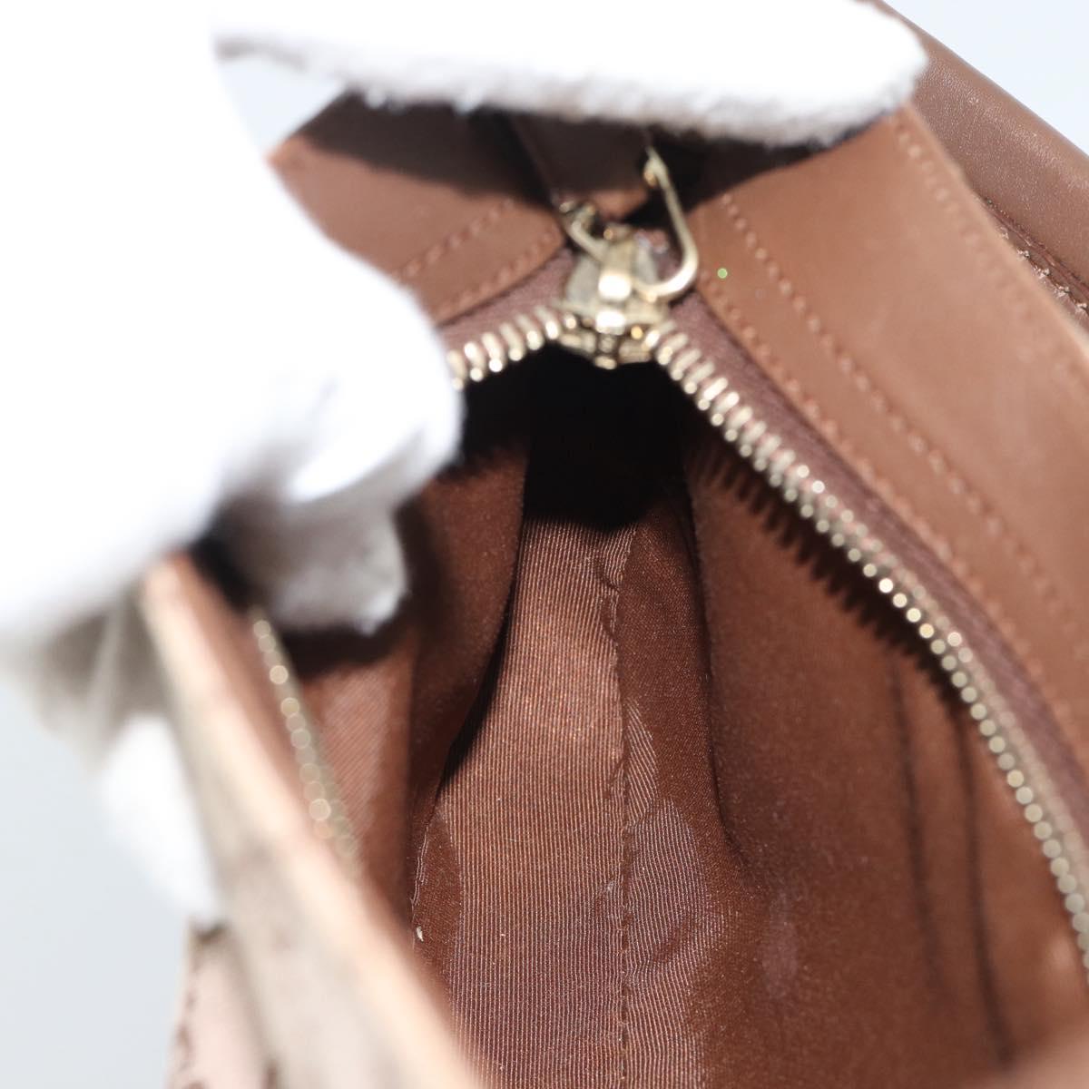 GUCCI GG Canvas Hand Bag Beige Gold 001 4285 Auth 188411A