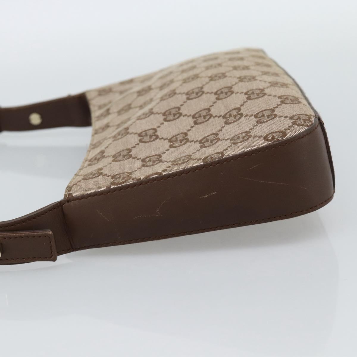 GUCCI GG Canvas Hand Bag Beige Gold 001 4285 Auth 188411A