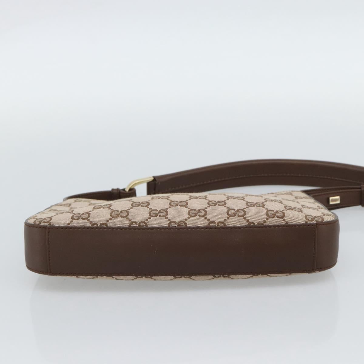 GUCCI GG Canvas Hand Bag Beige Gold 001 4285 Auth 188411A