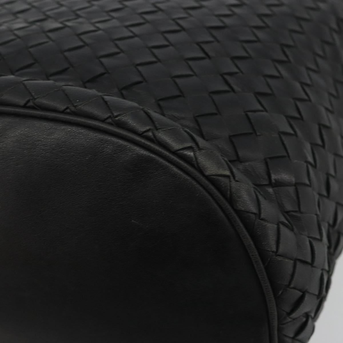 BOTTEGA VENETA INTRECCIATO Shoulder Bag Leather Black Auth 188414