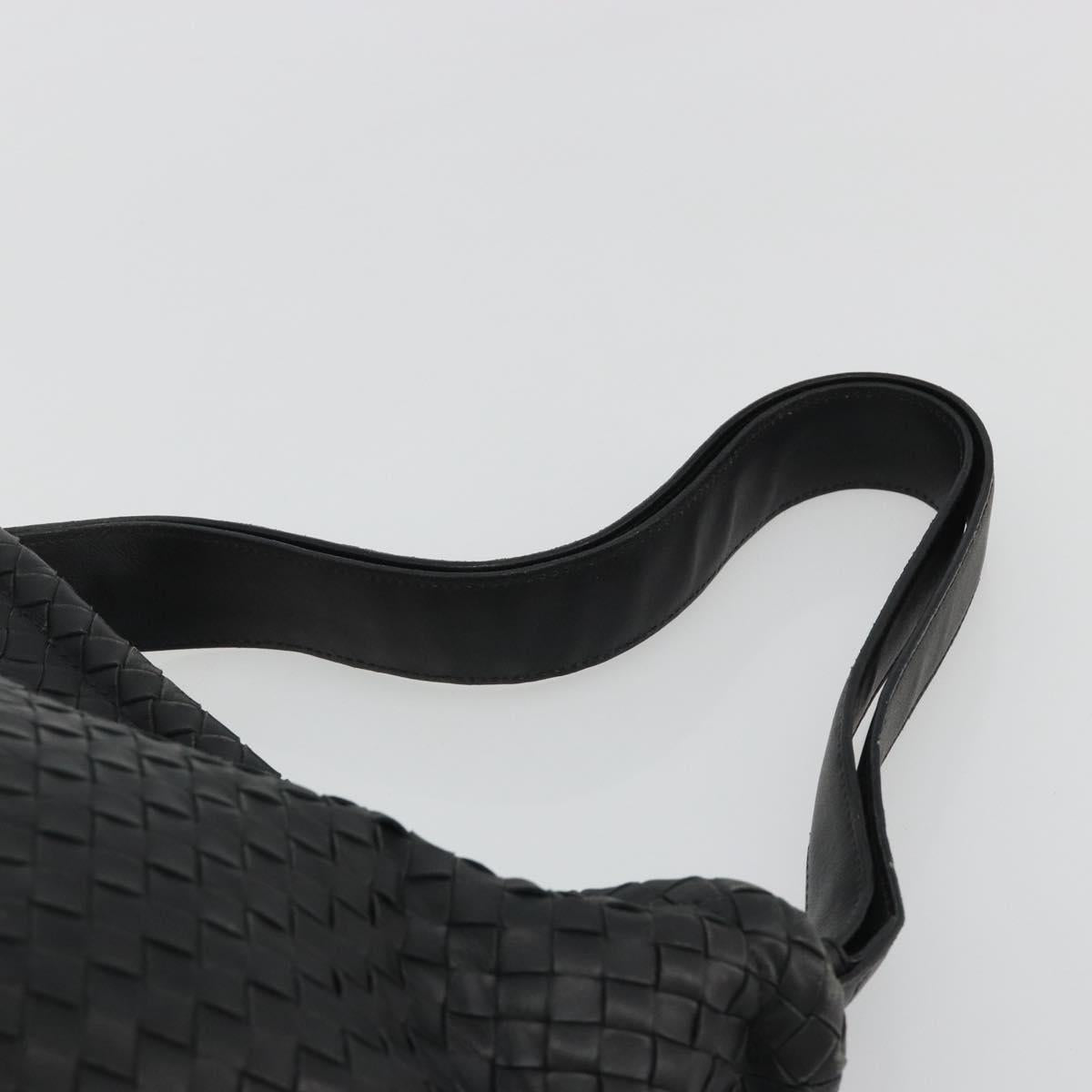 BOTTEGA VENETA INTRECCIATO Shoulder Bag Leather Black Auth 188414