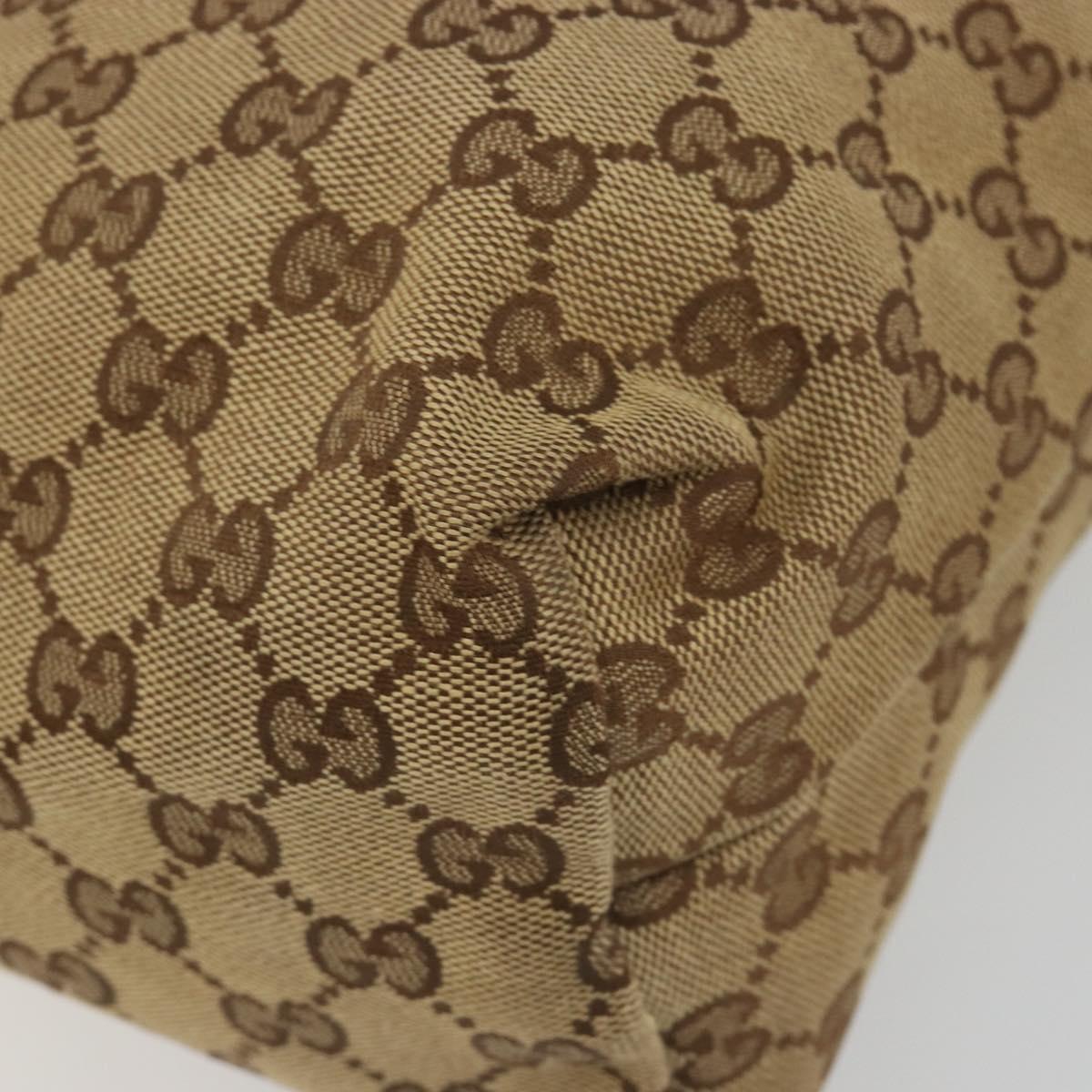 GUCCI GG Canvas Web Sherry Line Shoulder Bag Beige Silver 189751 Auth 188415A