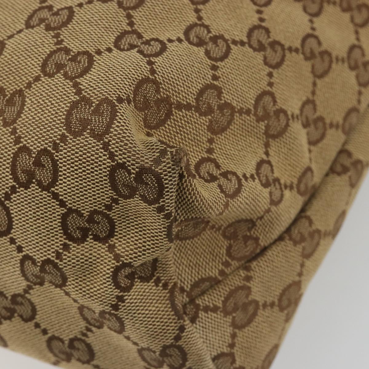 GUCCI GG Canvas Web Sherry Line Shoulder Bag Beige Silver 189751 Auth 188415A