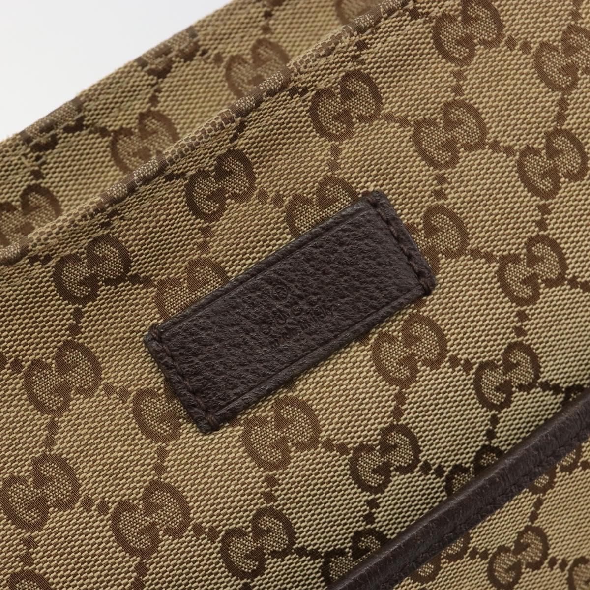 GUCCI GG Canvas Web Sherry Line Shoulder Bag Beige Silver 189751 Auth 188415A