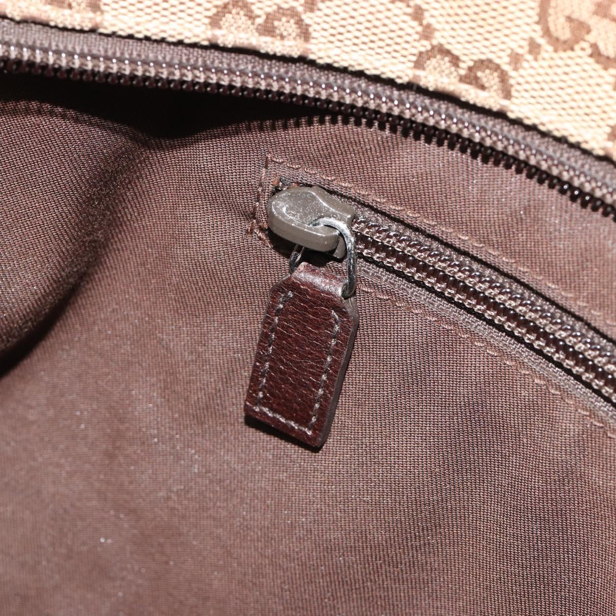 GUCCI GG Canvas Web Sherry Line Shoulder Bag Beige Silver 189751 Auth 188415A