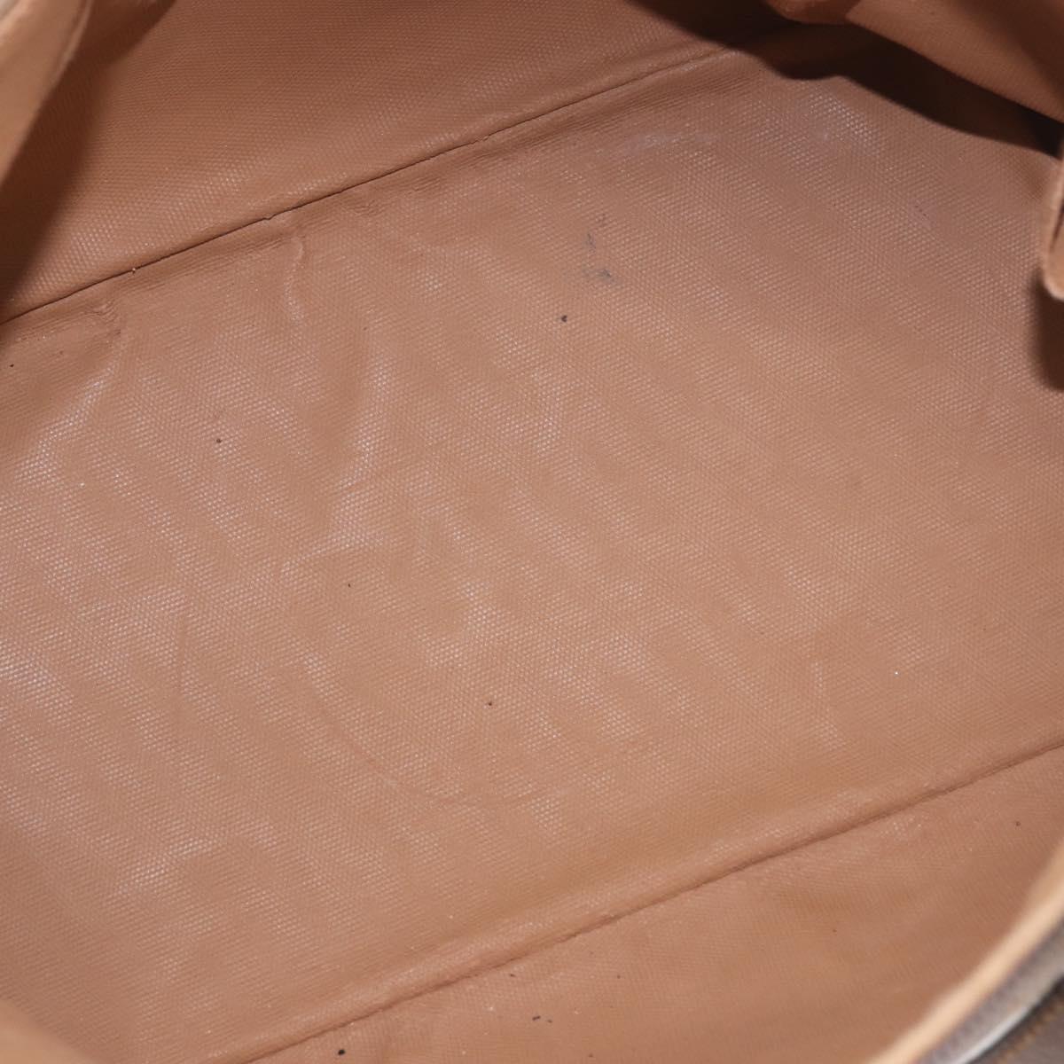 GUCCI GG Supreme Hand Bag PVC 2way Beige Gold Auth 188416