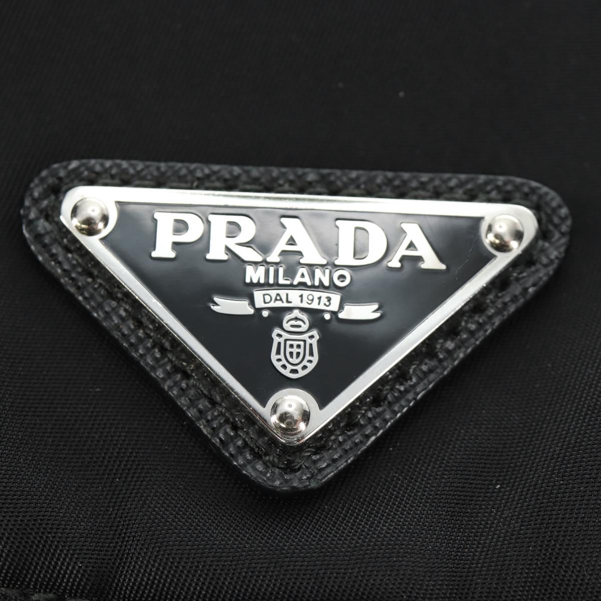 PRADA Backpack Nylon Black Silver 1BZ005 Auth 188429SAV
