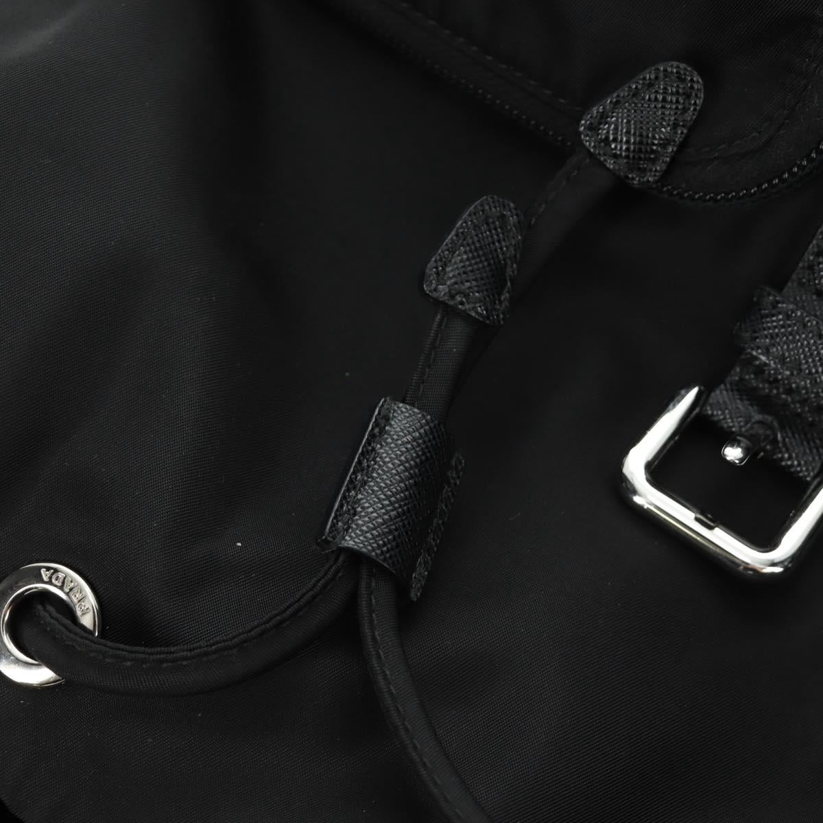 PRADA Backpack Nylon Black Silver 1BZ005 Auth 188429SAV
