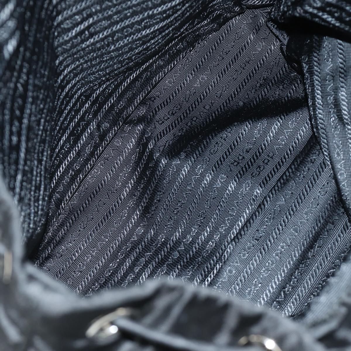 PRADA Backpack Nylon Black Silver 1BZ005 Auth 188429SAV