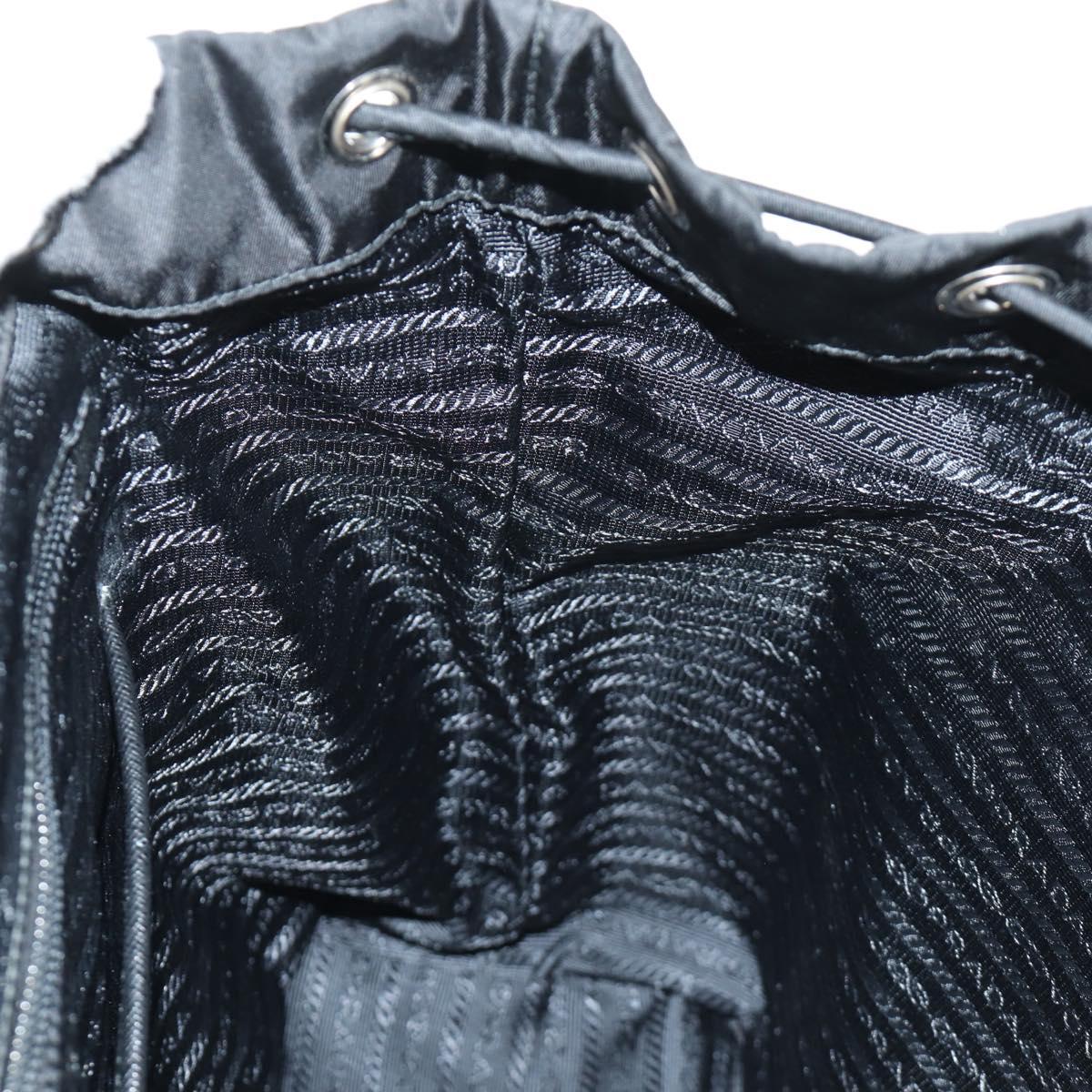 PRADA Backpack Nylon Black Silver 1BZ005 Auth 188429SAV