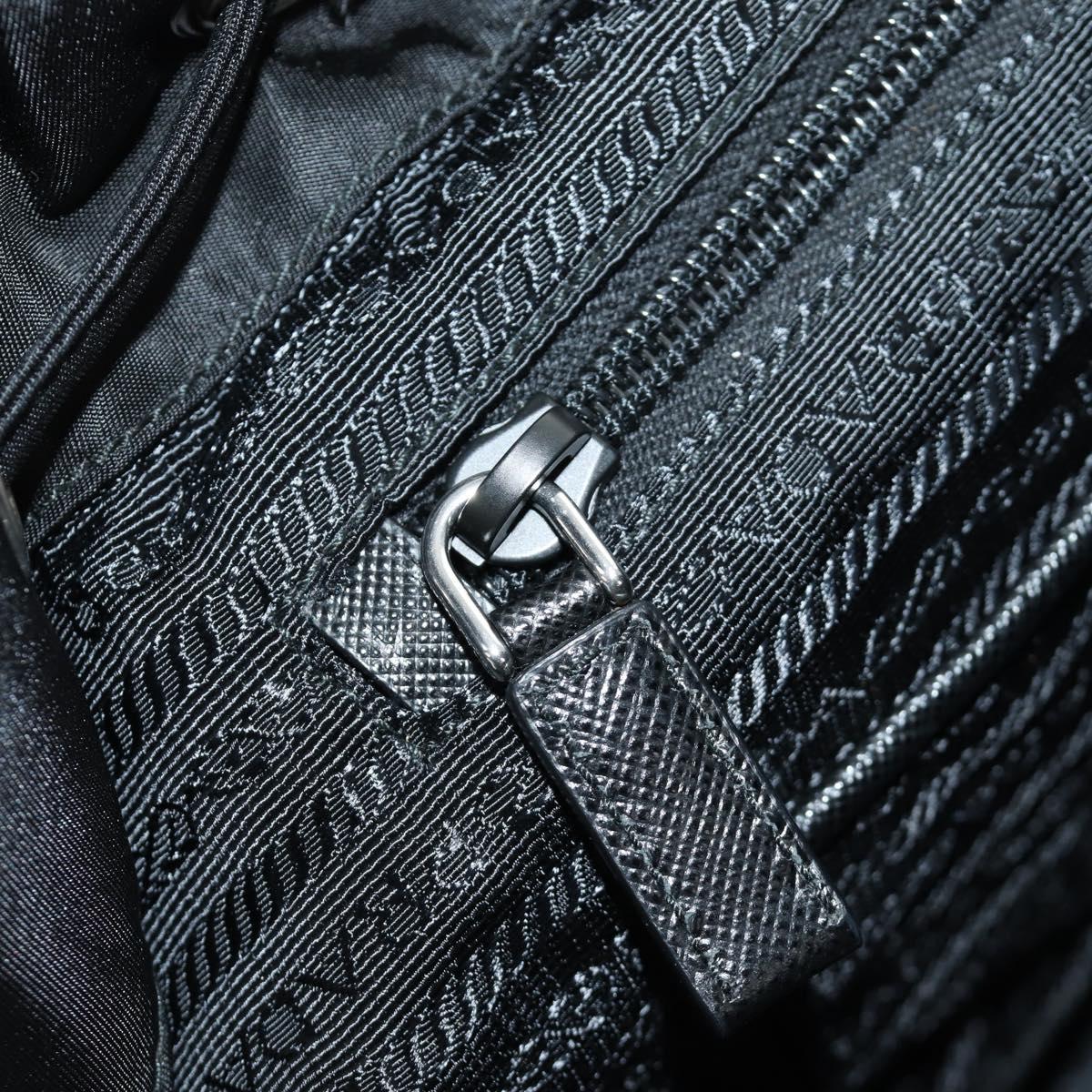 PRADA Backpack Nylon Black Silver 1BZ005 Auth 188429SAV