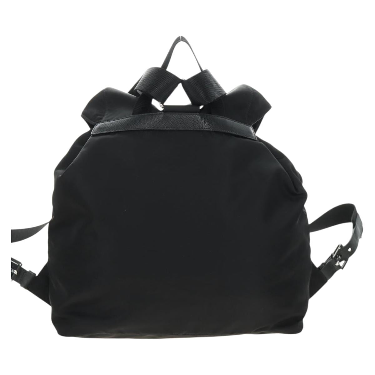 PRADA Backpack Nylon Black Silver 1BZ005 Auth 188429SAV