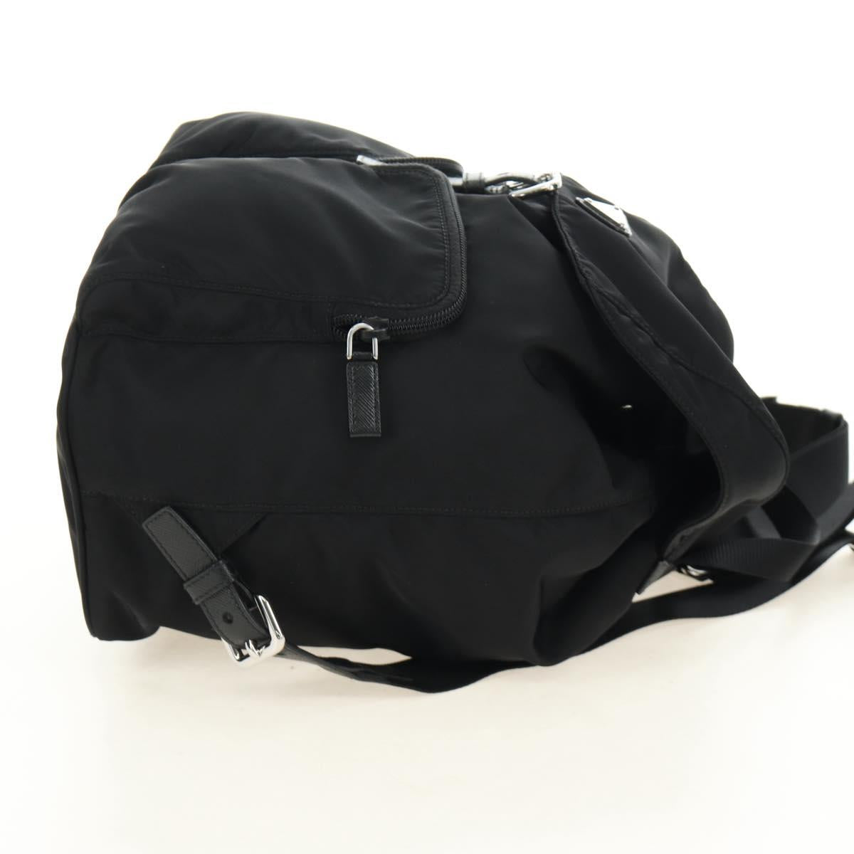 PRADA Backpack Nylon Black Silver 1BZ005 Auth 188429SAV