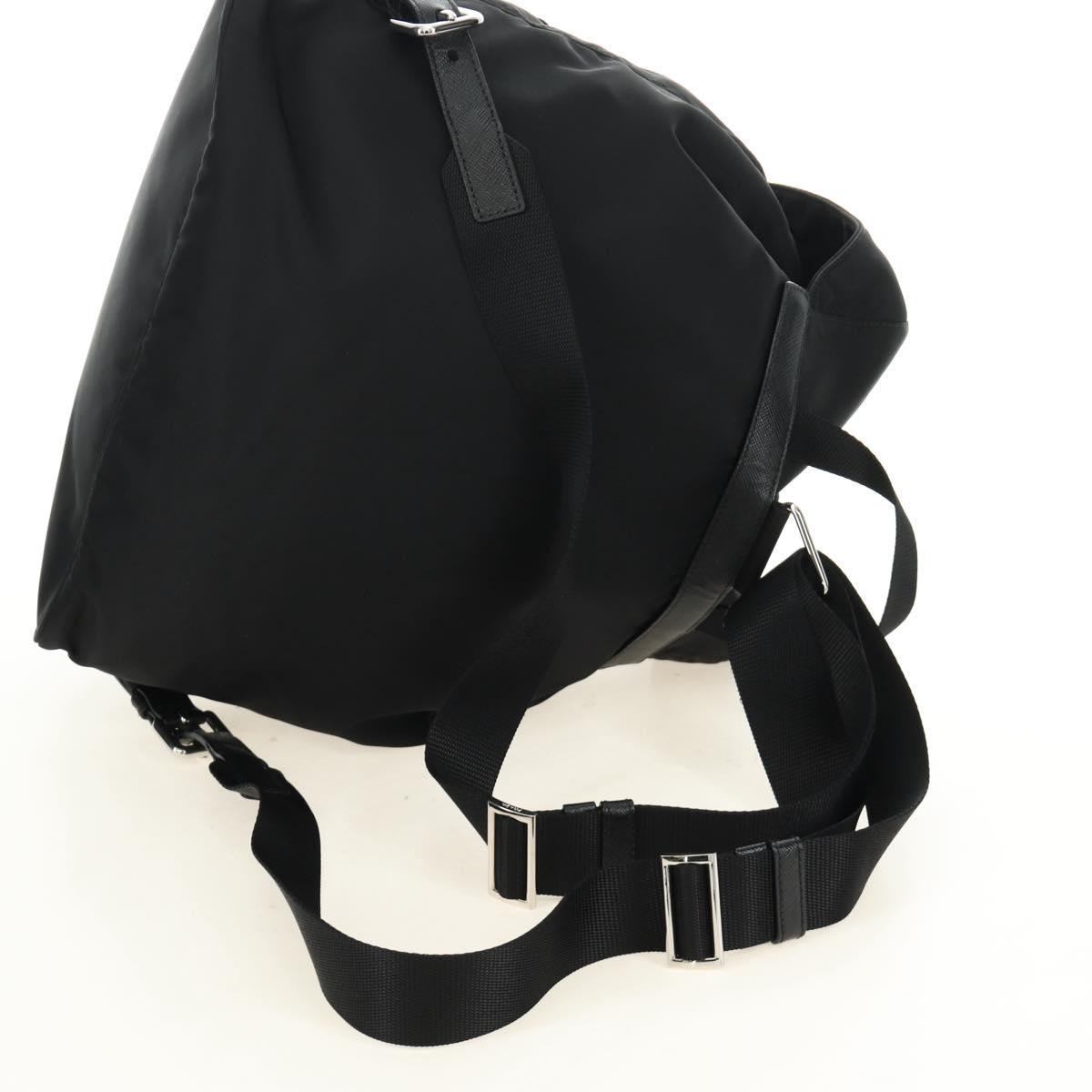 PRADA Backpack Nylon Black Silver 1BZ005 Auth 188429SAV