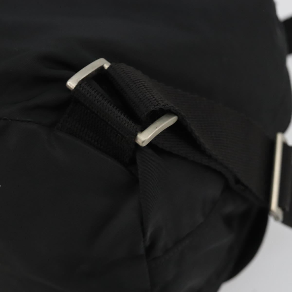 PRADA Backpack Nylon Black Silver Auth 188430