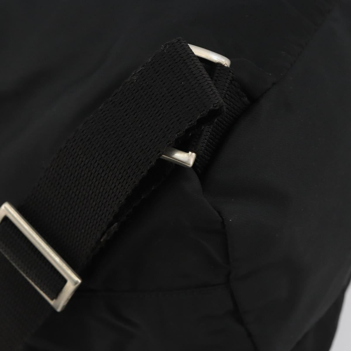PRADA Backpack Nylon Black Silver Auth 188430