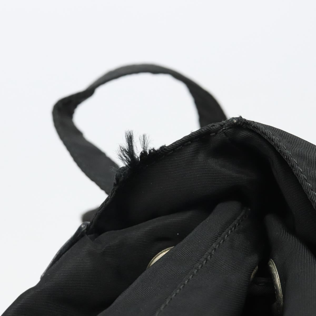 PRADA Backpack Nylon Black Silver Auth 188430