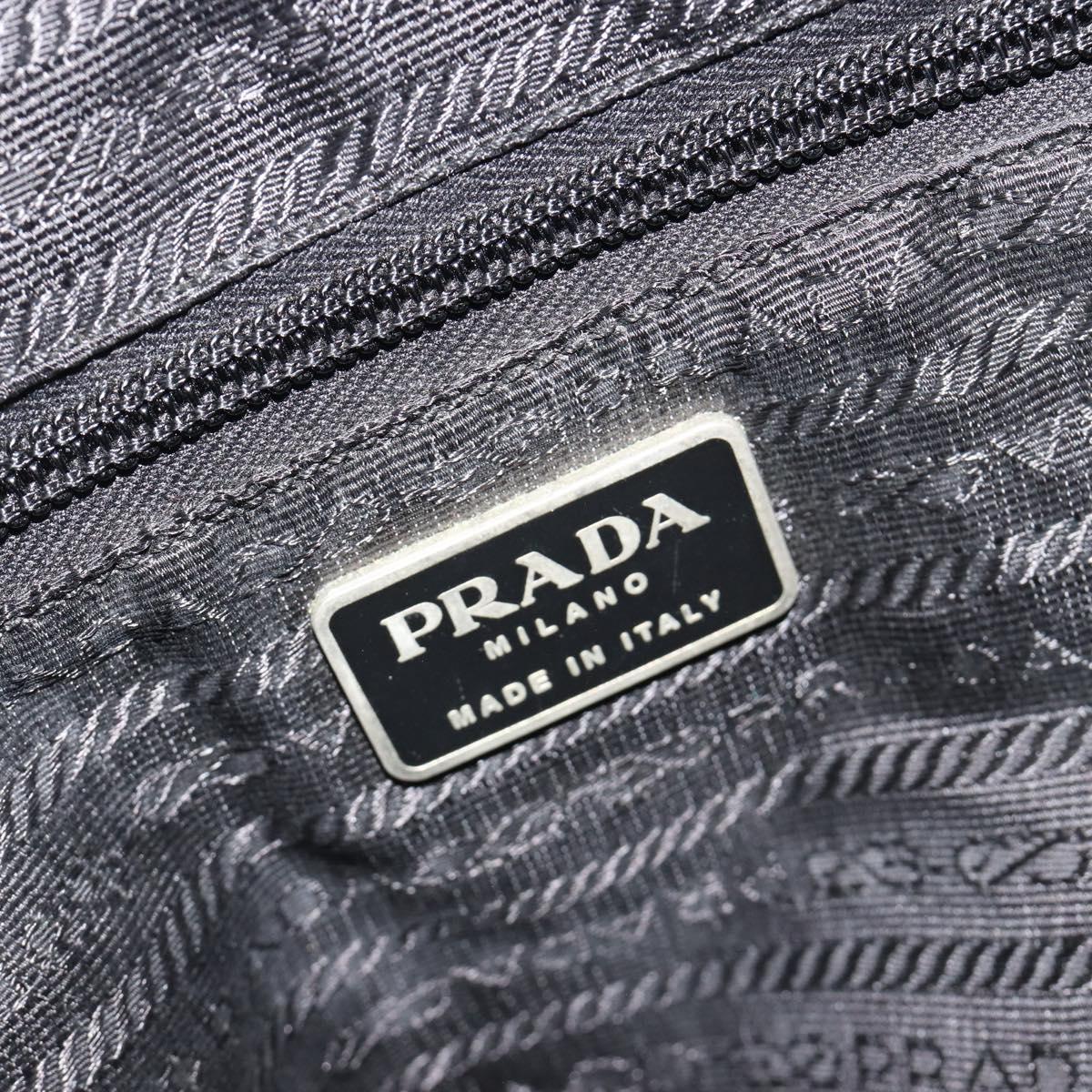 PRADA Backpack Nylon Black Silver Auth 188430