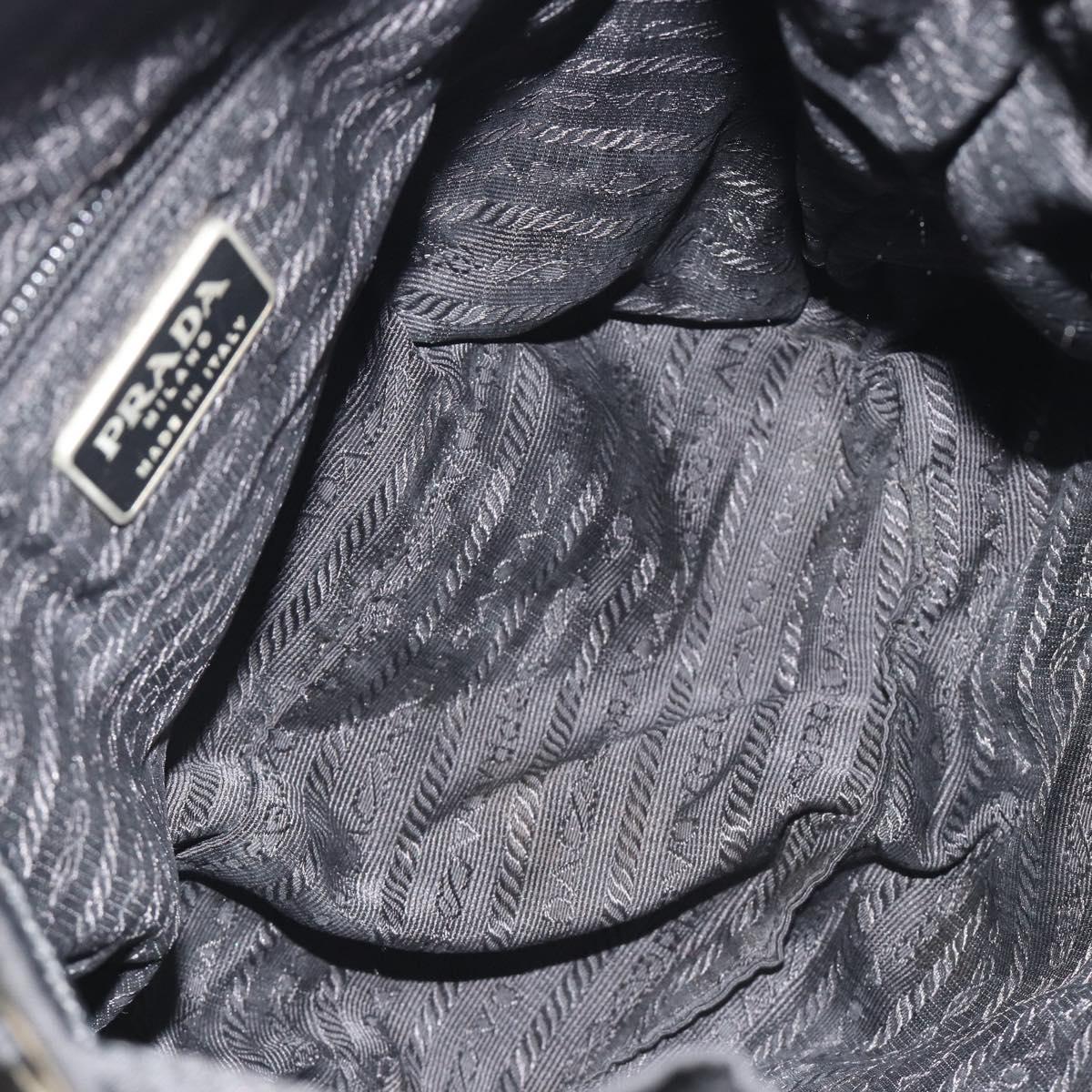 PRADA Backpack Nylon Black Silver Auth 188430