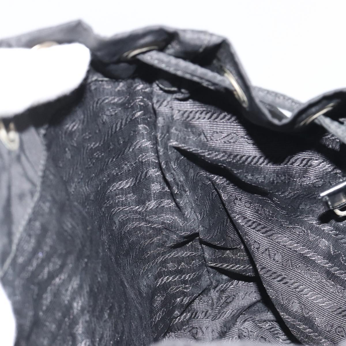 PRADA Backpack Nylon Black Silver Auth 188430