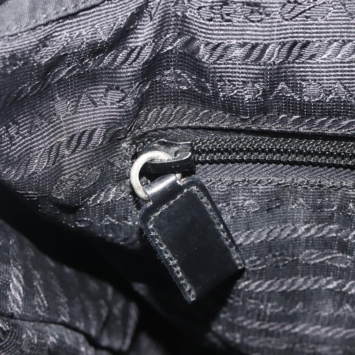 PRADA Backpack Nylon Black Silver Auth 188430