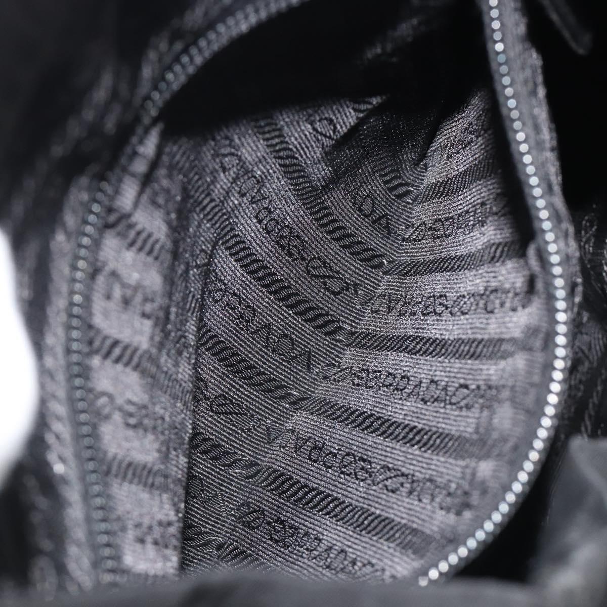 PRADA Backpack Nylon Black Silver Auth 188430