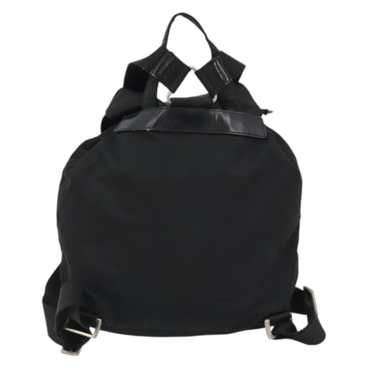 PRADA Backpack Nylon Black Silver Auth 188430