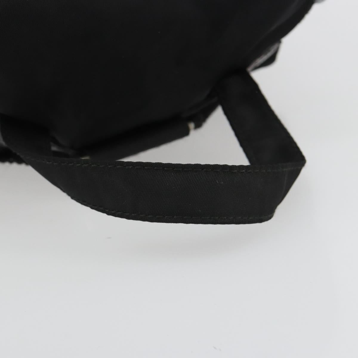 PRADA Backpack Nylon Black Silver Auth 188430