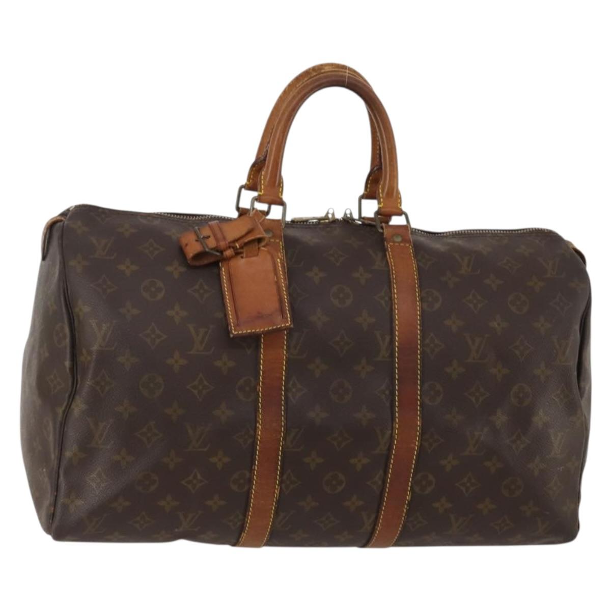 LOUIS VUITTON Monogram Keepall 45 Boston Bag M41428 LV Auth 188431